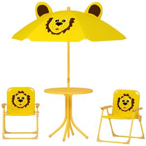 AIYAPLAY Set da giardino per bambini con sedie pieghevoli e ombrellone