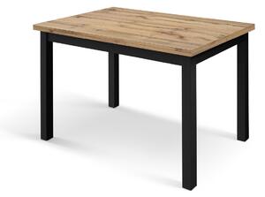 Tavolo rettangolare moderno allungabile rovere rustico gambe nere 110x70x76,5 140x80x76,5
