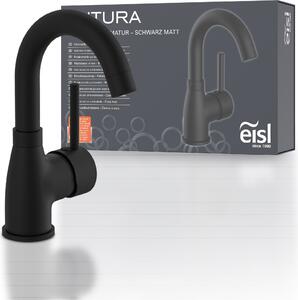 SCHÜTTE FUTURA rubinetto lavabo, rubinetto bagno con funzione di risparmio energetico, rubinetto lavabo in colore nero opaco