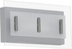 Lampada da parete a LED, zincata, con paralume in vetro, altezza 33 cm, modello MIRANO