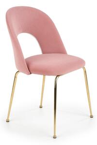Sedia K385 in velluto rosa