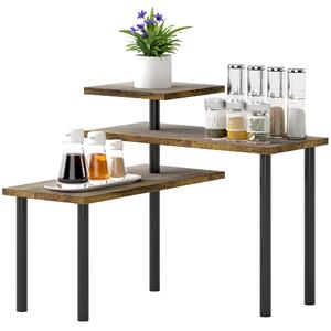HOMCOM Scaffale da Cucina, Girevole Scaffale Porta Microonde con 3 Livelli, Scaffale Porta Spezie Industriale in Metallo, 40 x 18 x 36,5 cm | Aosom Italy