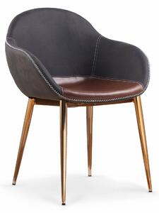Sedia K304 ecopelle marrone grigio