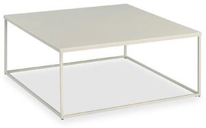 Tavolino HILAR 80 x 80 cm in metallo verniciato a polvere color beige. Tavolino dal design moderno con superficie robusta