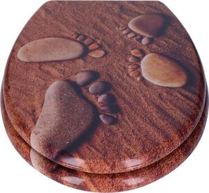 Sedile WC con chiusura automatica, Soft-Close, universale, anima in legno MDF, forma ovale, misura UE, fino a 120 kg