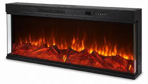 Ikodm, caminetto elettrico da 50 pollici, 900/1800 W, caminetto da incasso con vetro su 3 lati, fiamma LED regolabile, controllo tramite app Wi-Fi e telecomando