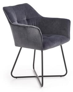 Sedia K377 grigio velluto