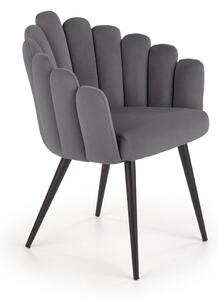 Sedia K410 grigio velluto