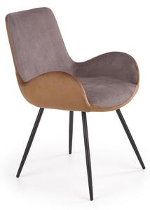 Sedia K392 velluto grigio marrone