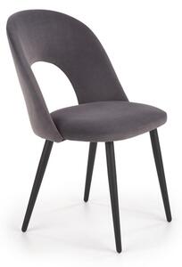 Sedia K384 grigio velluto
