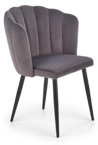 Sedia K386 grigio velluto