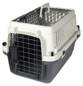 Karlie Flugzeugbox Nomad Toploader - Trasportino per cani - Taglia XS - Plastica - Grigio/Bianco - 50,7 x 33 x 33,2 cm