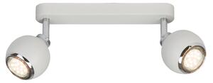 BRILLIANT LED Ina | lampada da soffitto dal design essenziale | a 2 luci | metallo | bianco/cromo | testa orientabile | 2x GU10 max 20 W