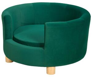 Divano per cani PawHut con rivestimento morbido, cuccia rotonda, divano per animali domestici con gambe in legno