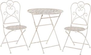 BELIANI Set da balcone beige con tavolo e 2 sedie giardino balcone mobili da esterno moderno