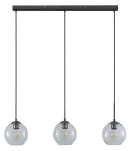 Lampada a sospensione Lindby Firano, 110 cm, 3 sezioni, antracite, vetro