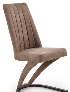 Sedia K338 in ecopelle marrone
