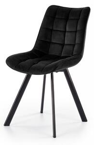 K332 sedia in velluto nero