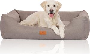 Lettino per cani Lotte in velluto con carattere finemente intrecciato a mano XXL grigio chiaro