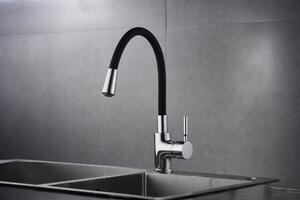 Miscelatore monocomando da lavello VEREG, versione flessibile BARCELONA, nero