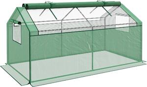 Serra in pellicola Outsunny con finestra, con protezione UV, per pomodori, per giardino o balcone, 180 x 92 x 92 cm, verde