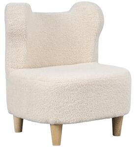 AIYAPLAY Poltrona per bambini, poltrona in peluche con orecchie d'orso, rivestimento in peluche, schiuma, beige | Aosom Italy