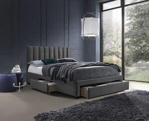 Letto Grace imbottito in velluto grigio - 160 x 200 cm