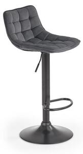 Sgabello da bar H-95 in velluto grigio