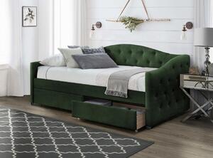 Letto Aloha imbottito in velluto verde - 90 x 200 cm