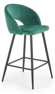 Sgabello da bar H-96 in velluto verde
