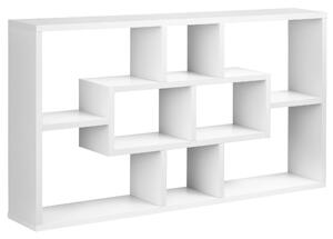 HOMCOM Libreria a Parete in Legno con 8 Scomparti di 3 Dimensioni Diverse, 85x47.5x14.5cm, Bianco, Mensola da Muro Moderna | Aosom