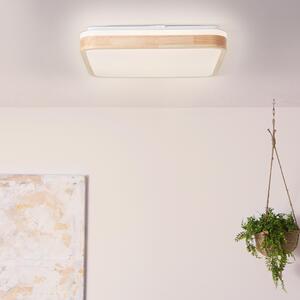 BRILLANTE plafoniera moderna a LED TUMEO | Plafoniera angolare in legno sostenibile| 24W 2400 lumen 3000 Kelvin | Legno/metallo/plastica