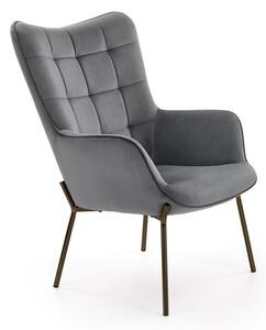 Poltrona imbottita Castel in grigio - H 97 cm