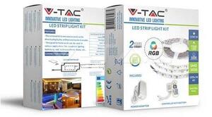 V-TAC Kit striscia led strip RGB smd5050 60led/m multicolore 7W/m IP65 SKU 212354