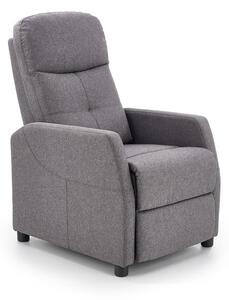 Poltrona reclinabile Felipe tessuto grigio - H103 cm