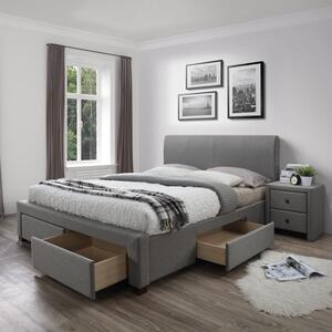Letto Modena imbottito in grigio - 140x200 cm