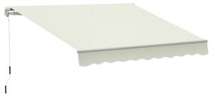 Outsunny Tenda da Sole Avvolgibile a Caduta Manuale per Porte e Finestre, in Alluminio e Poliestere Anti-UV, 295x245cm, Bianco | Aosom Italy