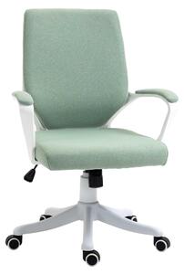 Vinsetto Sedia da ufficio girevole, regolabile in altezza, ergonomica, in poliestere, verde+bianco
