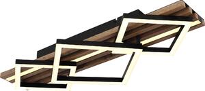 Plafoniera LED, nera, effetto legno, 3 livelli, L 61 cm