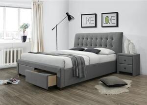 Letto Percy imbottito in grigio - 160x200 cm