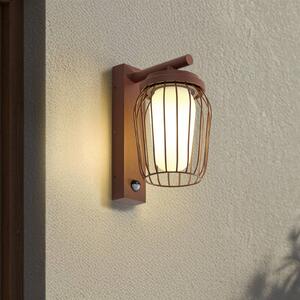 Lucande Applique da esterno Chandan, ruggine, sensore, IP44, E27 Chandan Lucande, dimmerabile, Marrone / Ruggine, Alluminio, Moderno