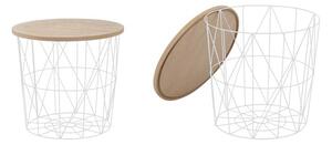 Tavolino da caffè Mariffa in bianco/ legno naturale - p 42 x h 41 cm