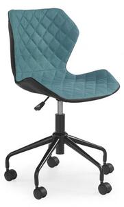 Sedia da ufficio Matrix in nero/turchese - H 78-88 cm