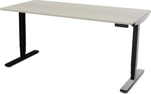 Scrivania ASSMANN regolabile elettricamente in altezza Y-Line Curved Oak Polar Black, 160x70cm, funzione di memoria, motorizzazione a 2 pieghe