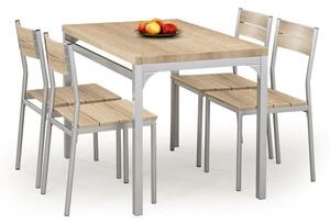 Set tavolo in MDF + 4 sedie Malcolm rovere Sonoma