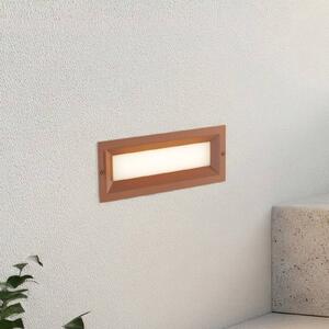Lucande Applique a LED da incasso Lachlain, ruggine, 25 cm, IP65 Lachlain, Marrone / Ruggine, Alluminio, Moderno, Applique da esterni