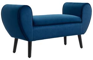 HOMCOM Panca Contenitore Imbottita per Camera da Letto e Ingresso, Panca Fondo Letto in Tessuto Vellutato con Braccioli, 118x42x66cm, Blu|Aosom