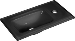 FACKELMANN Lavabo in vetro per bagno ospiti / Lavabo in vetro / Dimensioni (L x A x P): circa 45 x 9,2 x 25 cm / Lavabo di alta qualità per il bagno / Colore: grigio / Larghezza: 45 cm