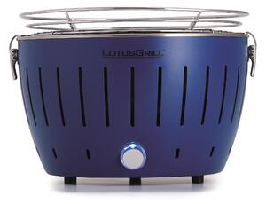 LotusGrill S Small G280, barbecue da tavolo a carbonella blu scuro a bassa emissione di fumo con porta USB