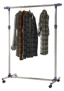 HomCom Stender Appendiabiti Larghezza e altezza regolabili con Ruote in Acciaio Inox 160 x 170cm|Aosom